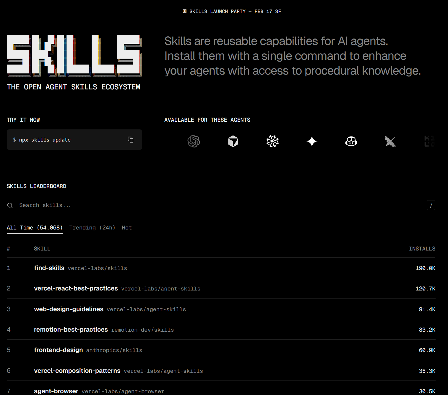 Skills.sh - The Open Agent Skills Ecosystem